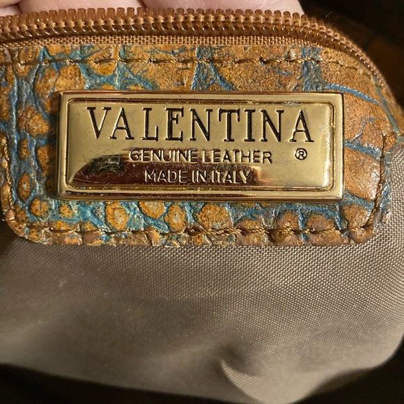 Valentina Italia Vintage Italian Crocodile Alligator Reptile Brown Purse Bag EUC - Picture 7 of 16